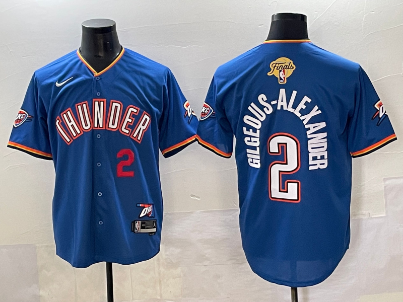 Men 2025 Oklahoma City Thunder #2 Gilgeous Alexander Blue Nike Joint Name NBA Jersey style 4->oklahoma city thunder->NBA Jersey